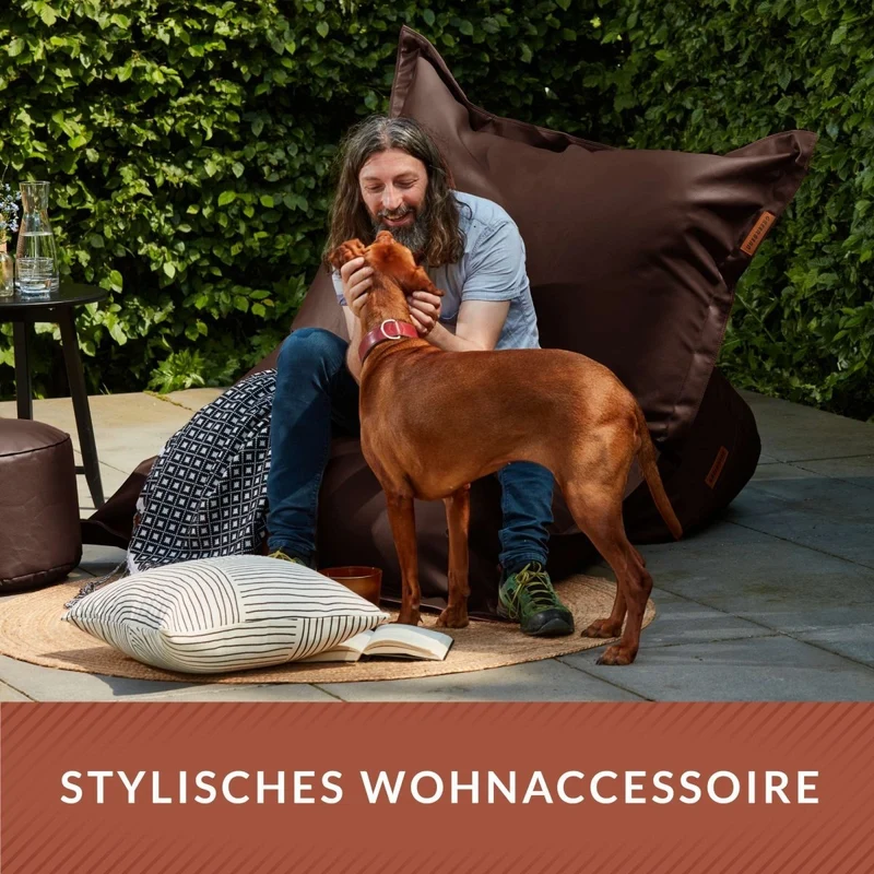 Square Riesensitzsack aus Kunstleder für Indoor & Outdoor