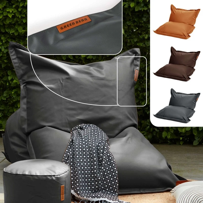 Square Riesensitzsack aus Kunstleder für Indoor & Outdoor