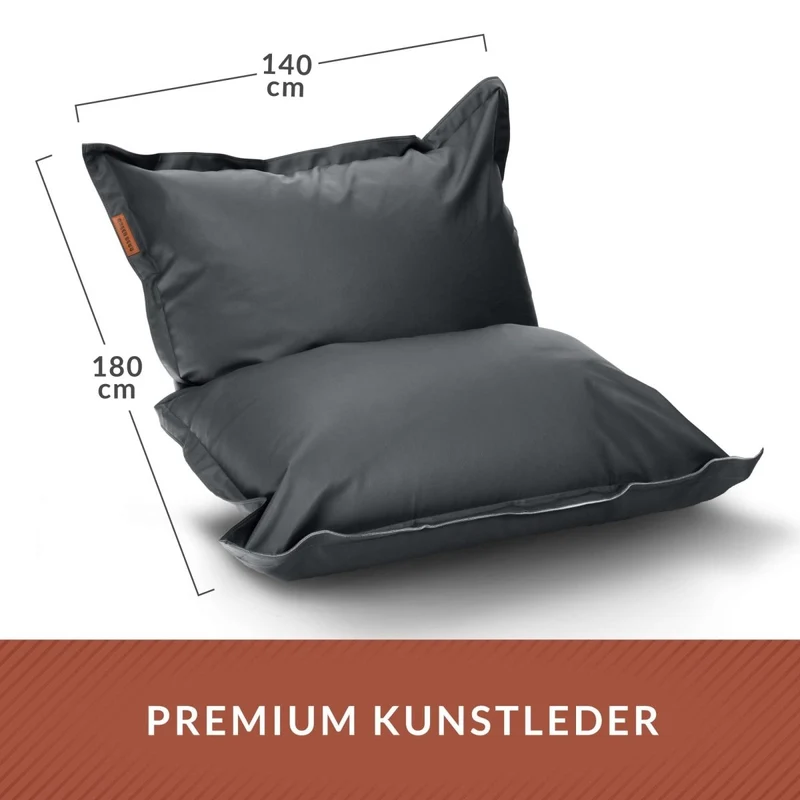 Square Riesensitzsack aus Kunstleder für Indoor & Outdoor