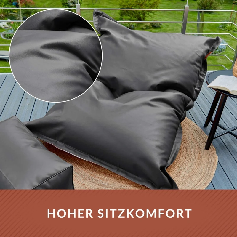 Square Riesensitzsack aus Kunstleder für Indoor & Outdoor