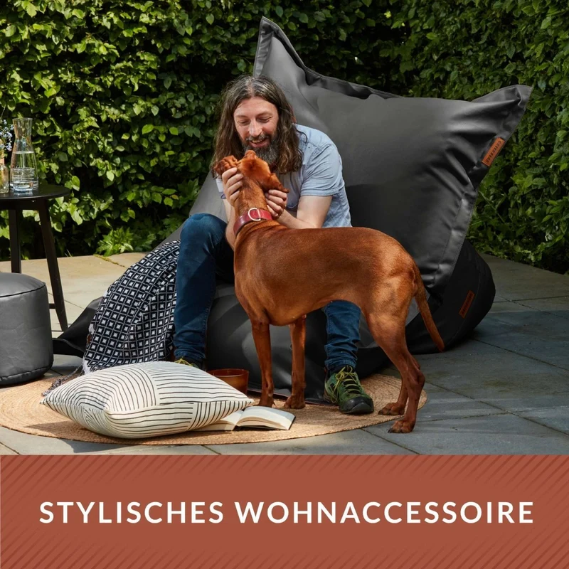 Square Riesensitzsack aus Kunstleder für Indoor & Outdoor
