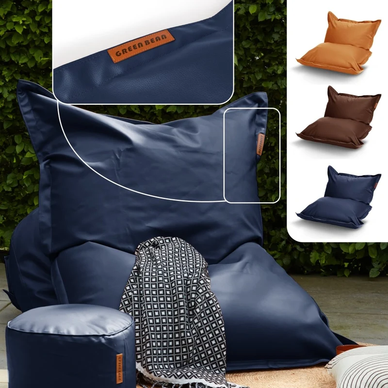Square Riesensitzsack aus Kunstleder für Indoor & Outdoor