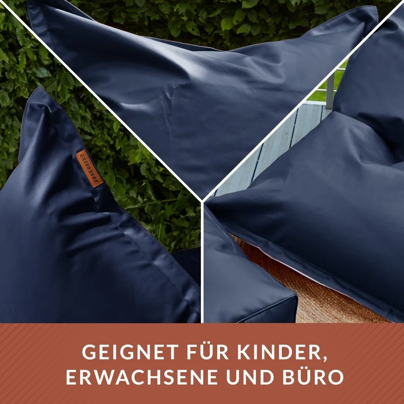 Square Riesensitzsack aus Kunstleder für Indoor & Outdoor
