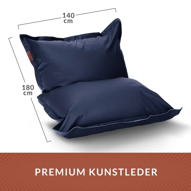 Square Riesensitzsack aus Kunstleder für Indoor & Outdoor