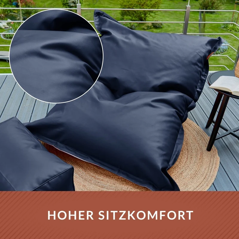 Square Riesensitzsack aus Kunstleder für Indoor & Outdoor