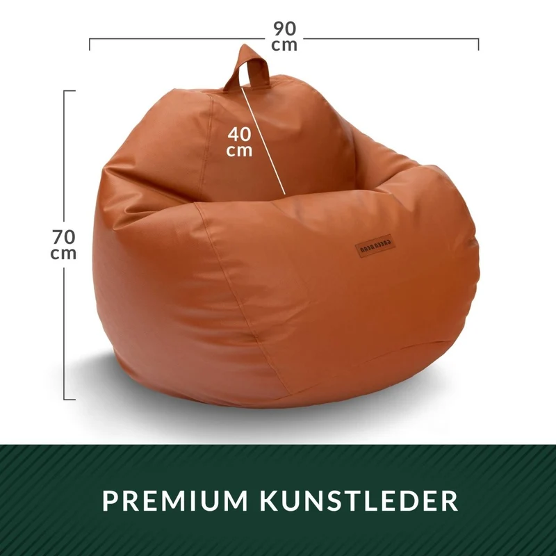 Scoop Sitzsack aus Kunstleder mit Tragegriff