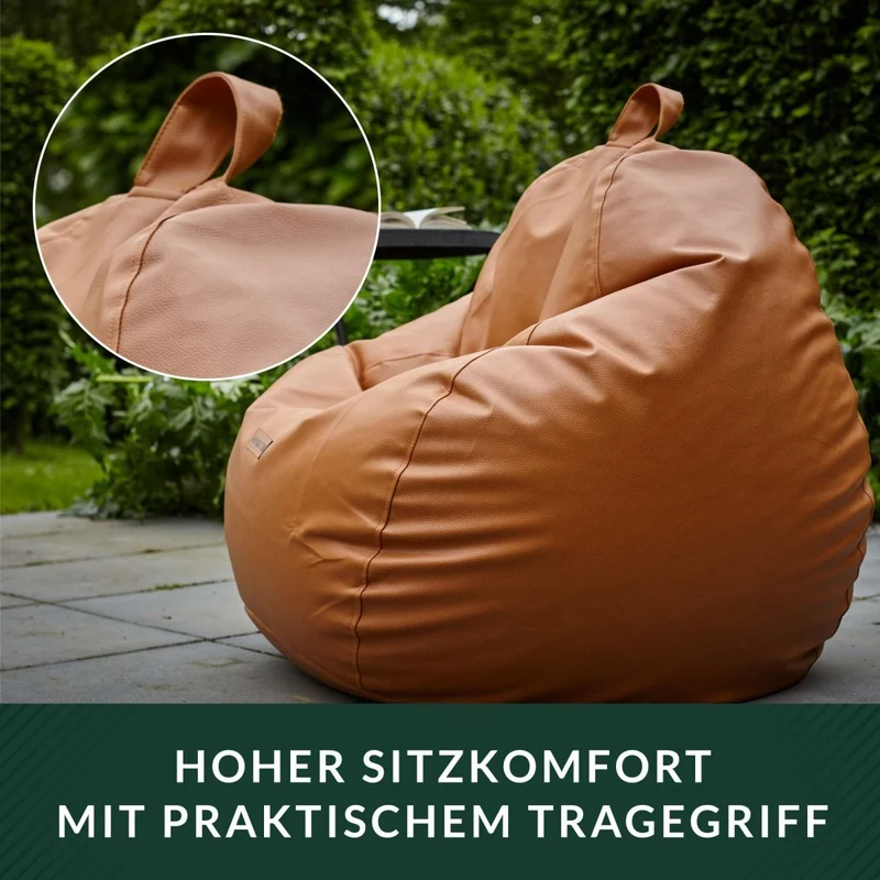 Scoop Sitzsack aus Kunstleder mit Tragegriff