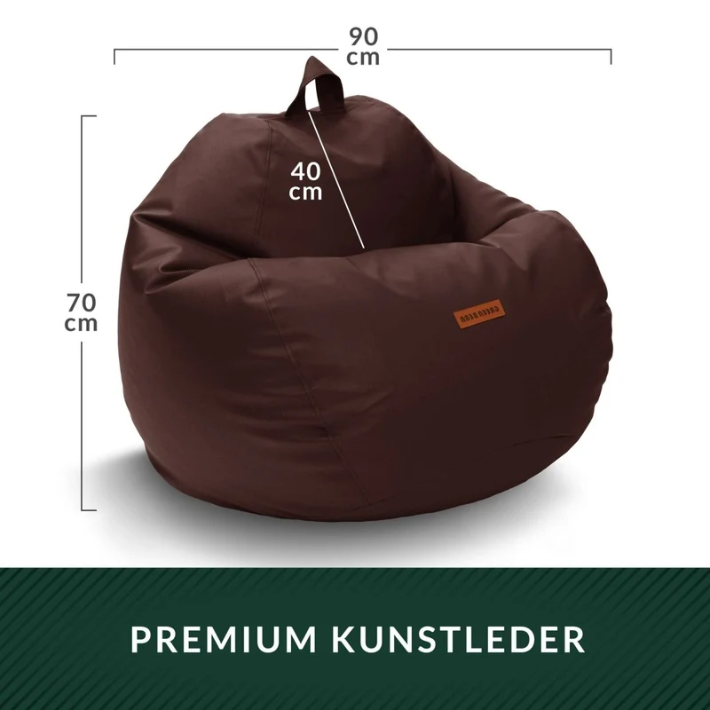 Scoop Sitzsack aus Kunstleder mit Tragegriff