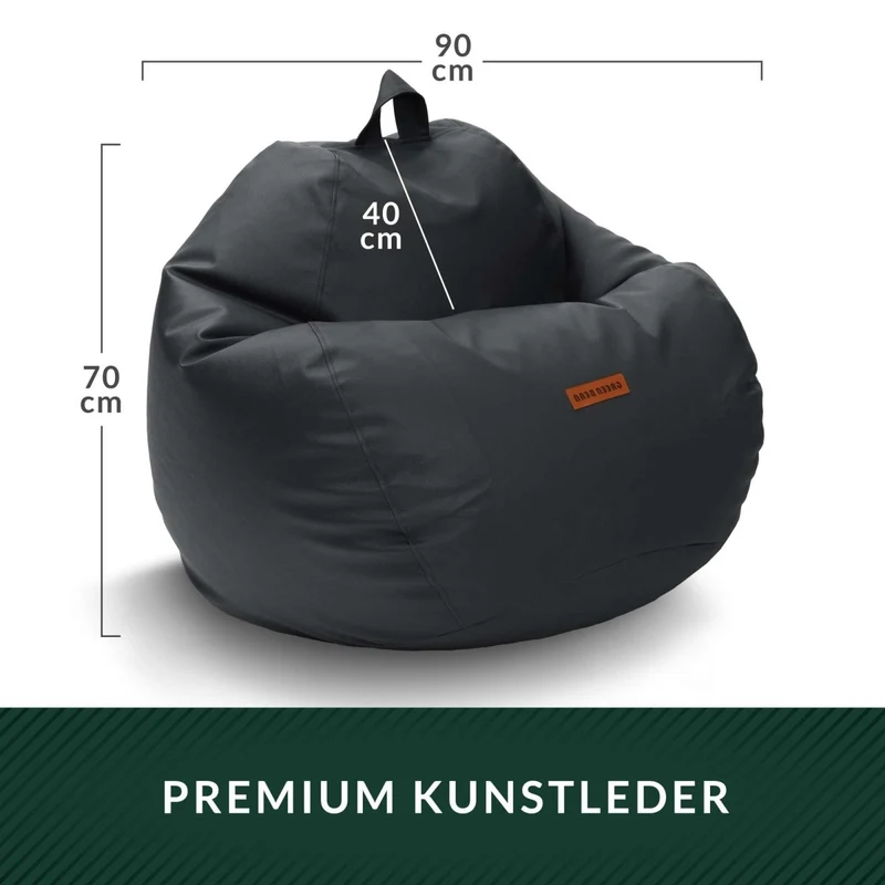 Scoop Sitzsack aus Kunstleder mit Tragegriff