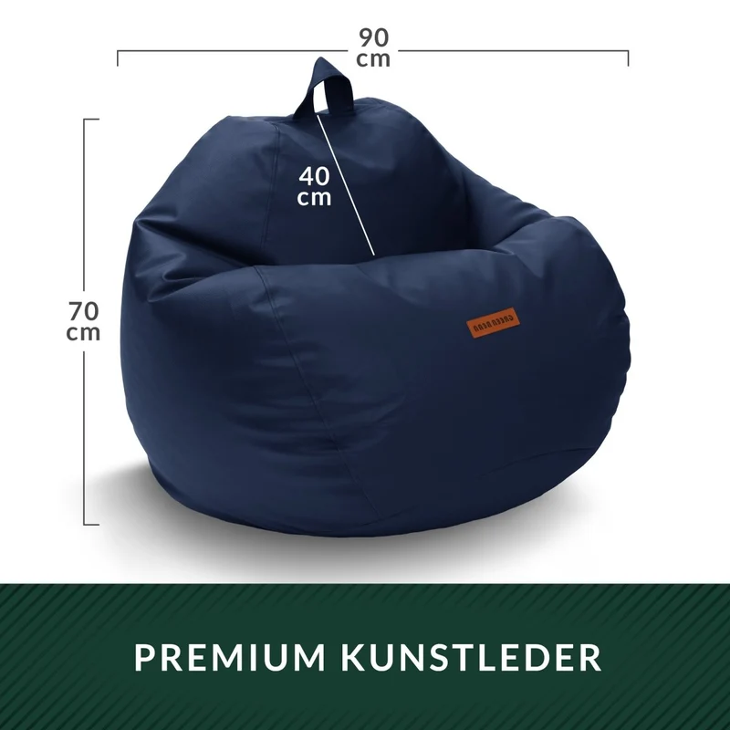 Scoop Sitzsack aus Kunstleder mit Tragegriff