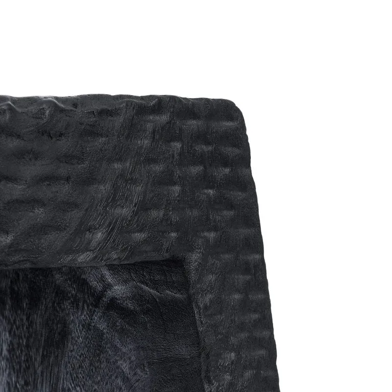 Tabouret en bois de suar massif noir 38x38x47cm Montano - Bazar Bizar
