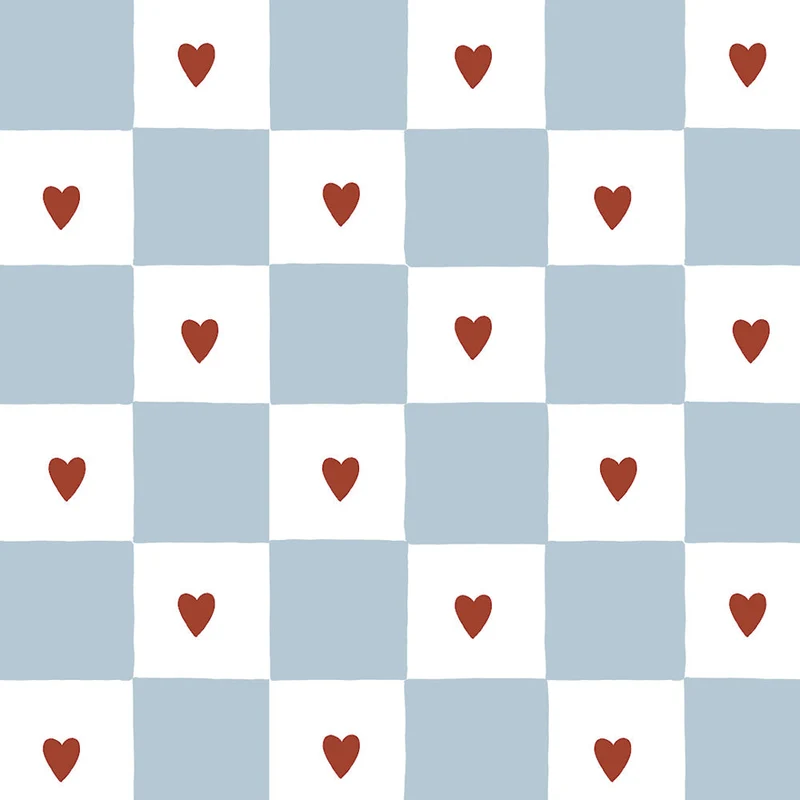 Dekornik Tapete French hearts check Streifen 50 x 280