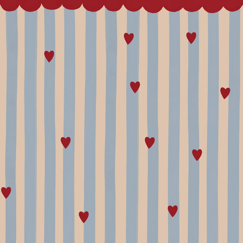 Dekornik Tapete French hearts stripes Streifen 100 x 280