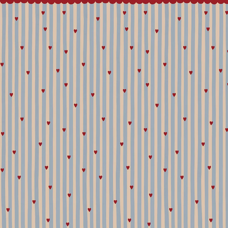 Dekornik Tapete French hearts stripes Streifen 100 x 280