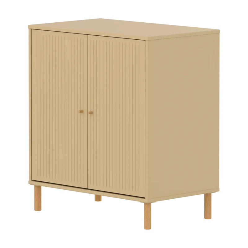 Flexa Saga Schrank, 2 Türen mit Rillen Sand/Eiche