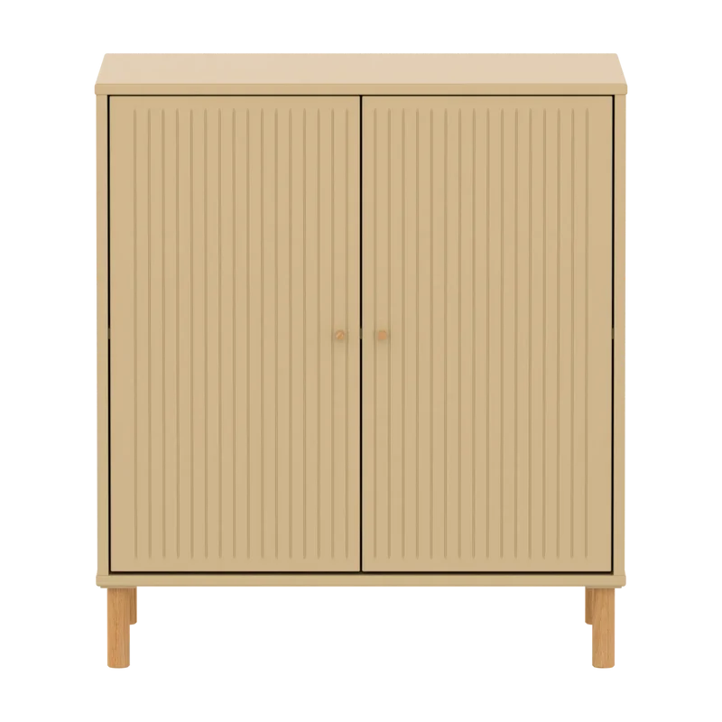 Flexa Saga Schrank, 2 Türen mit Rillen Sand/Eiche