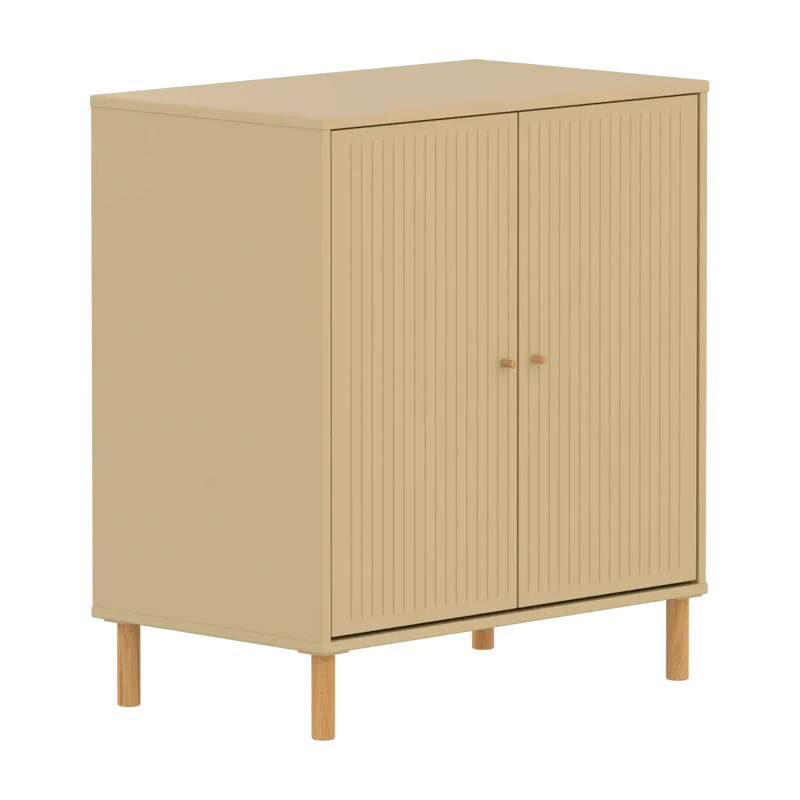 Flexa Saga Schrank, 2 Türen mit Rillen Sand/Eiche