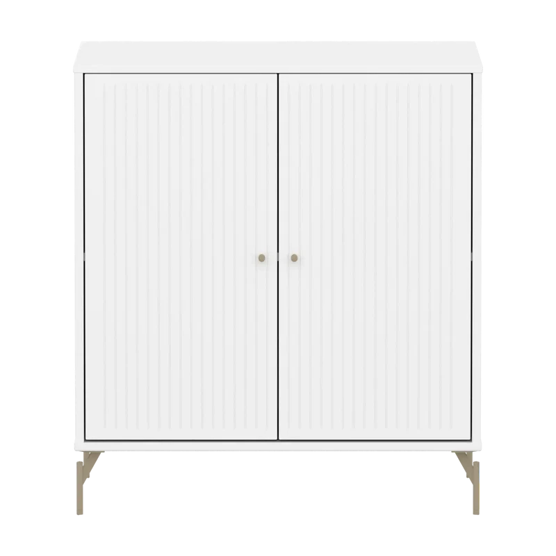 Flexa Saga Schrank, 2 Türen mit Rillen Weiss/Sand