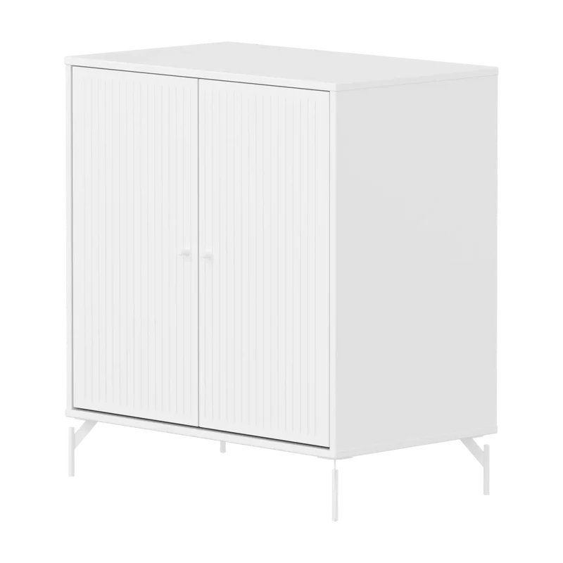 Flexa Saga Schrank, 2 Türen mit Rillen Weiss