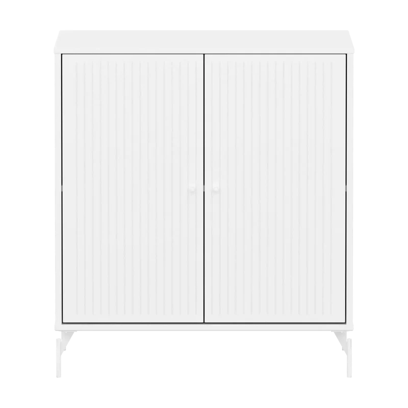 Flexa Saga Schrank, 2 Türen mit Rillen Weiss