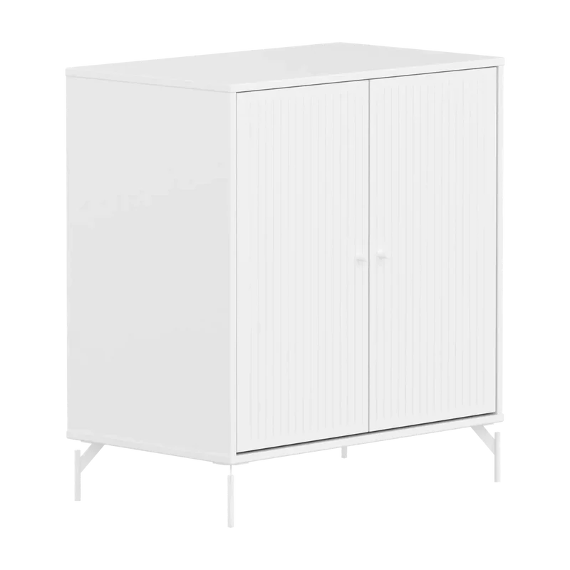 Flexa Saga Schrank, 2 Türen mit Rillen Weiss