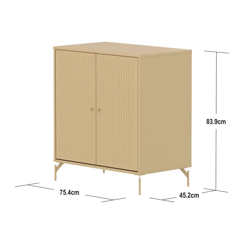 Flexa Saga Schrank, 2 Türen mit Rillen Sand
