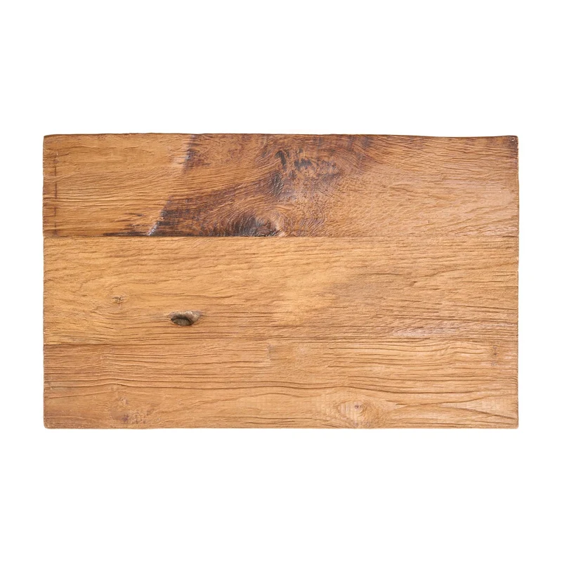 Tabouret en teck massif naturel marron 40x25x45cm Siku - Bazar Bizar