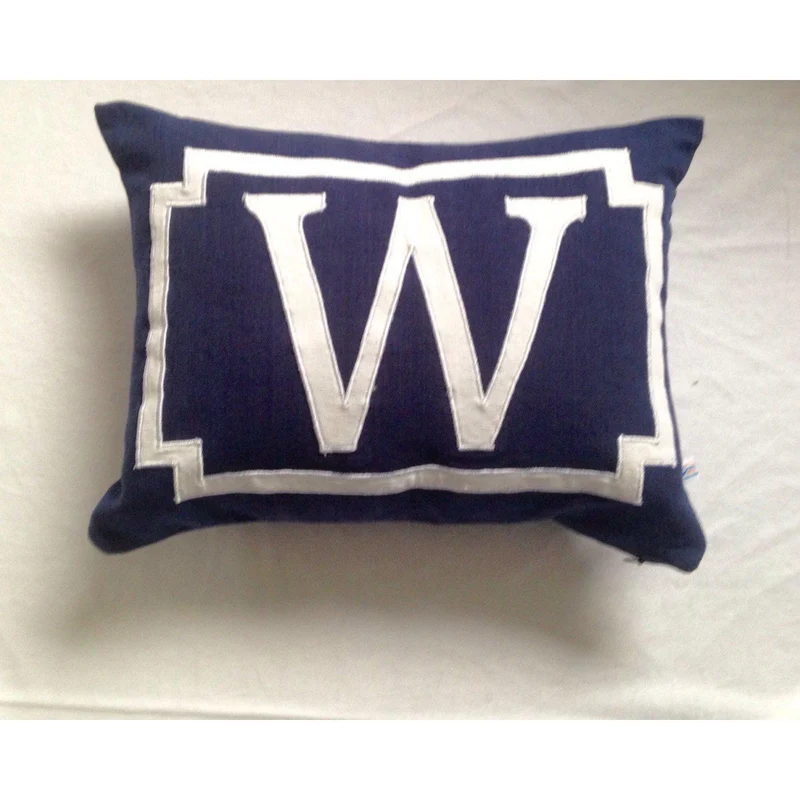 Personalized Navy Blue Cotton Pillows