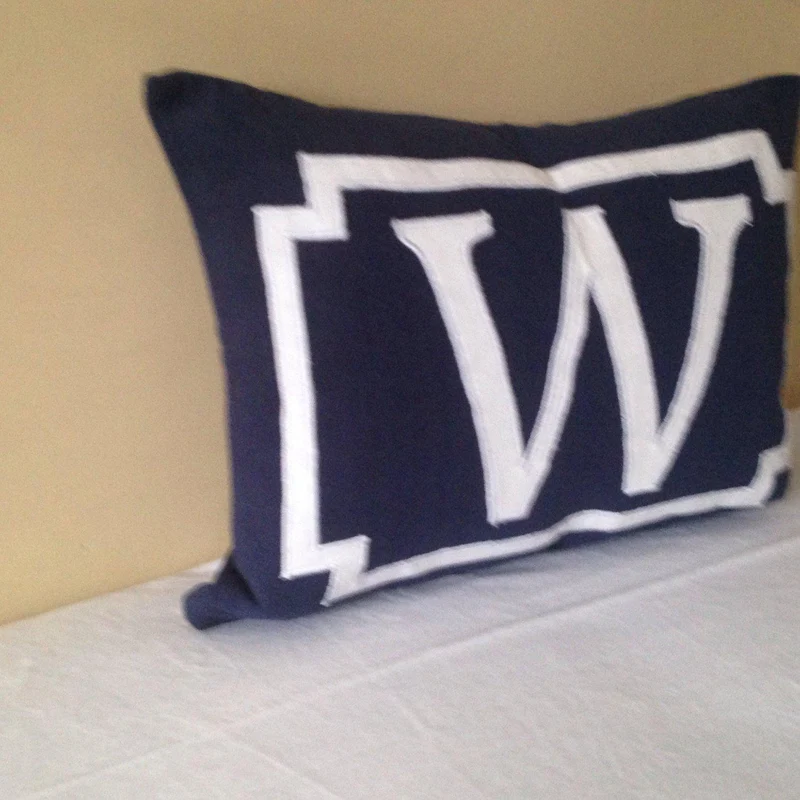 Personalized Navy Blue Cotton Pillows