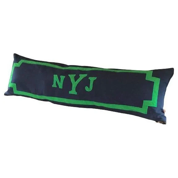 Appliqued Long Monogram Bed Pillows