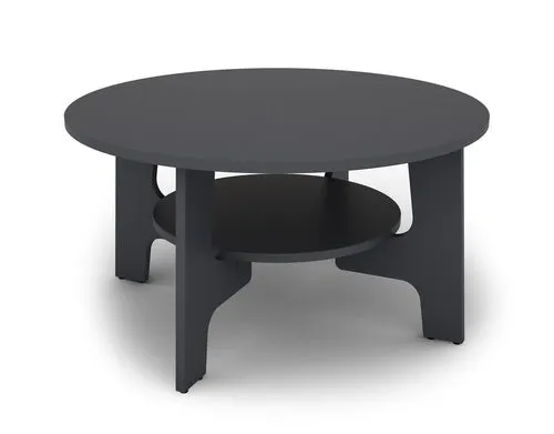 Couchtisch JONNY / Melamin anthrazit, weiß, Artisan Eiche (Eiche-Optik) oder Old Wood (Altholz-Optik) / D 80, H 42,5 cm / mit praktischem Ablageboden