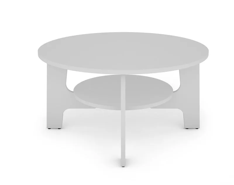 Couchtisch JONNY / Melamin anthrazit, weiß, Artisan Eiche (Eiche-Optik) oder Old Wood (Altholz-Optik) / D 80, H 42,5 cm / mit praktischem Ablageboden