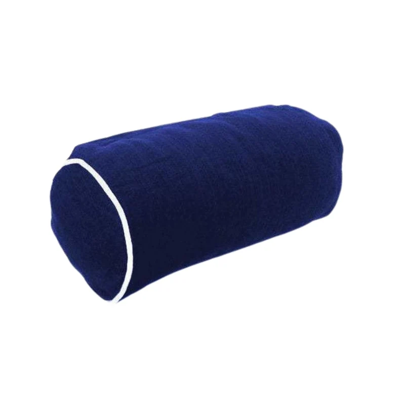 Navy Bolster Solid Round Pillow Cover