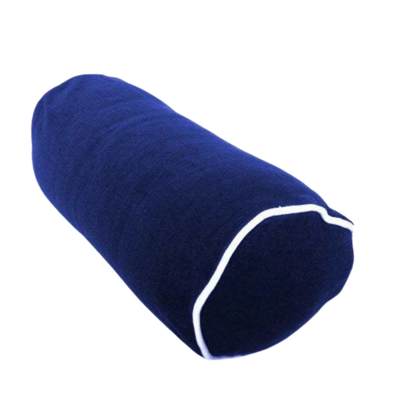 Navy Bolster Solid Round Pillow Cover