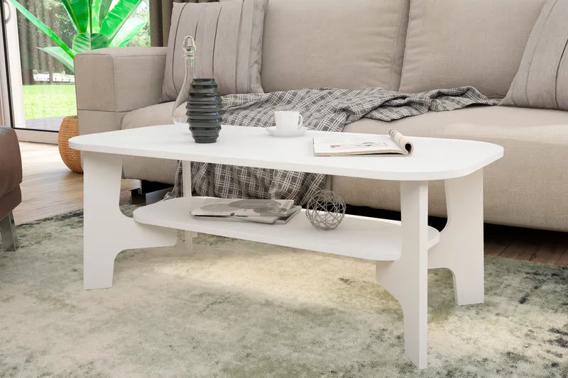 Couchtisch JONNY / Melamin Artisan Eiche (Eiche-Optik), Old Wood (Altholz-Optik) oder weiß, Melamin Anthrazit / B 110, H 42,5, T 55 cm / mit Ablageboden
