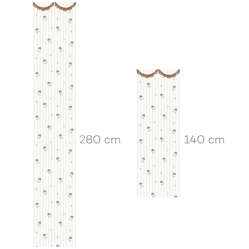 Dekornik Tapete Delicate retro flowers with ornament Streifen 50 x 280