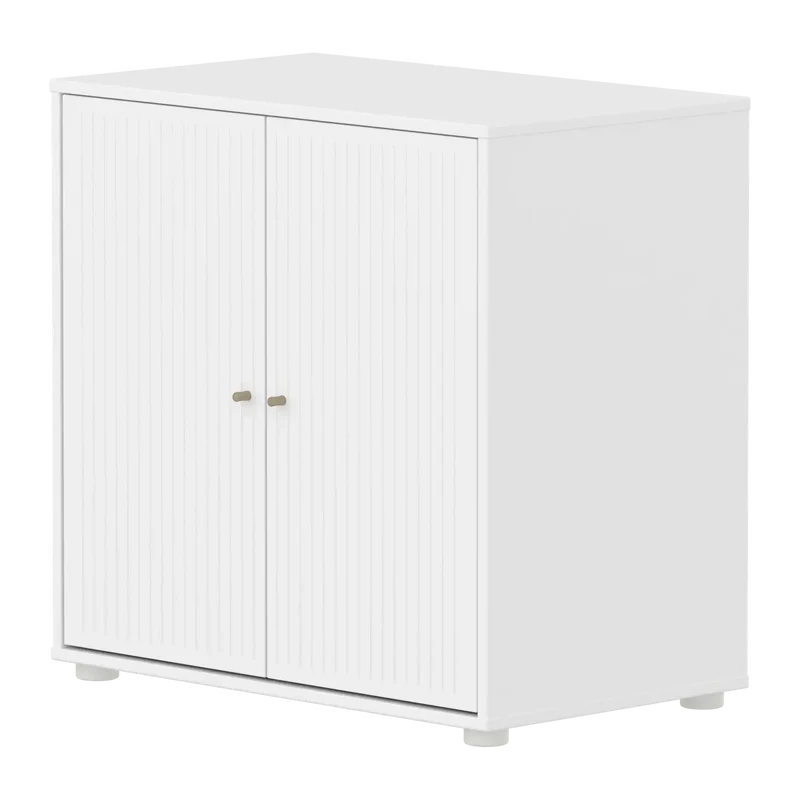 Flexa Saga Schrank, 2 Türen, mit Rillen Weiss/Sand