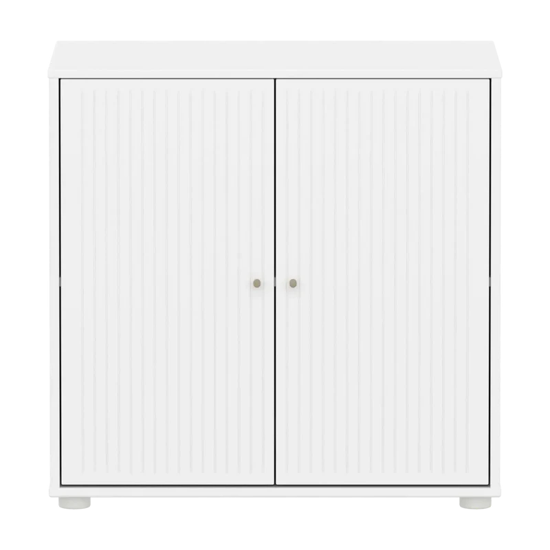 Flexa Saga Schrank, 2 Türen, mit Rillen Weiss/Sand