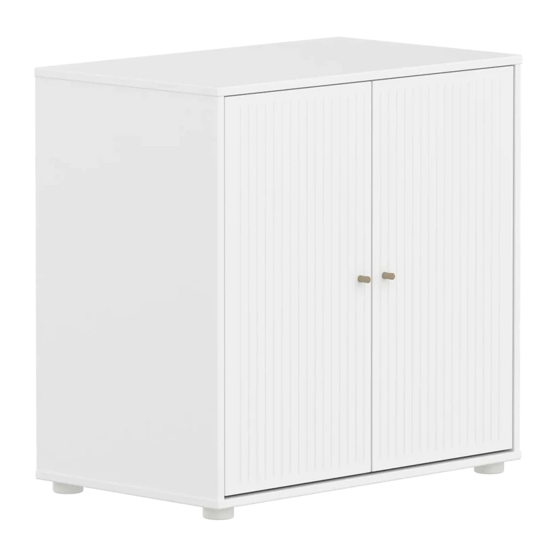 Flexa Saga Schrank, 2 Türen, mit Rillen Weiss/Sand