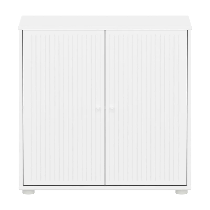 Flexa Saga Schrank, 2 Türen mit Rillen Weiss