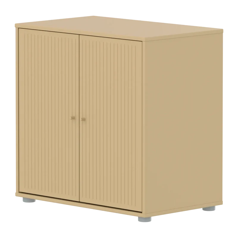 Flexa Saga Schrank, 2 Türen mit Rillen Sand/Grau
