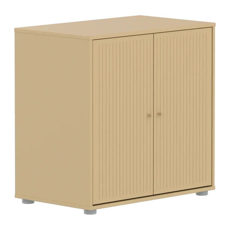Flexa Saga Schrank, 2 Türen mit Rillen Sand/Grau