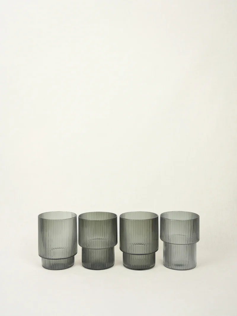 GLAS RIPPLE 4ER SET