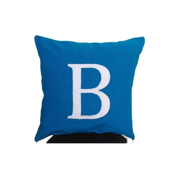 Blue Letter Throw Pillow, 18x18 Blue Pillows