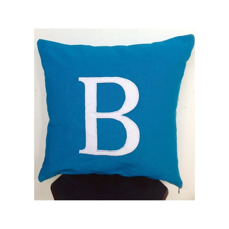 Blue Letter Throw Pillow, 18x18 Blue Pillows
