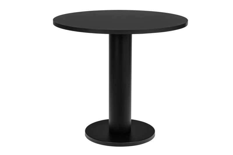 Table à manger ronde en frêne et acier noir 80x80x73 cm Sool Café - noo.ma
