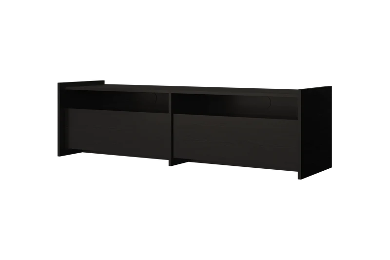 Meuble TV en bois noir 161,8×45×48,3 cm Hido - Noo.ma