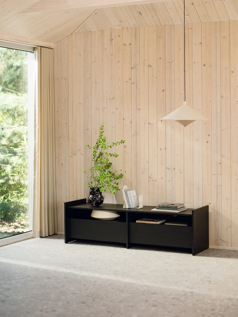 Meuble TV en bois marron 161,8×45×48,3 cm Hido - Noo.ma