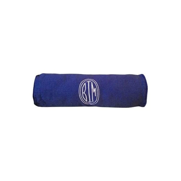 Navy Monogram Neckroll Bolster Pillow