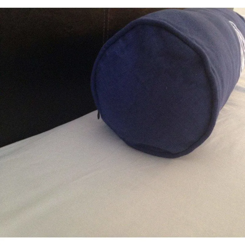 Navy Monogram Neckroll Bolster Pillow